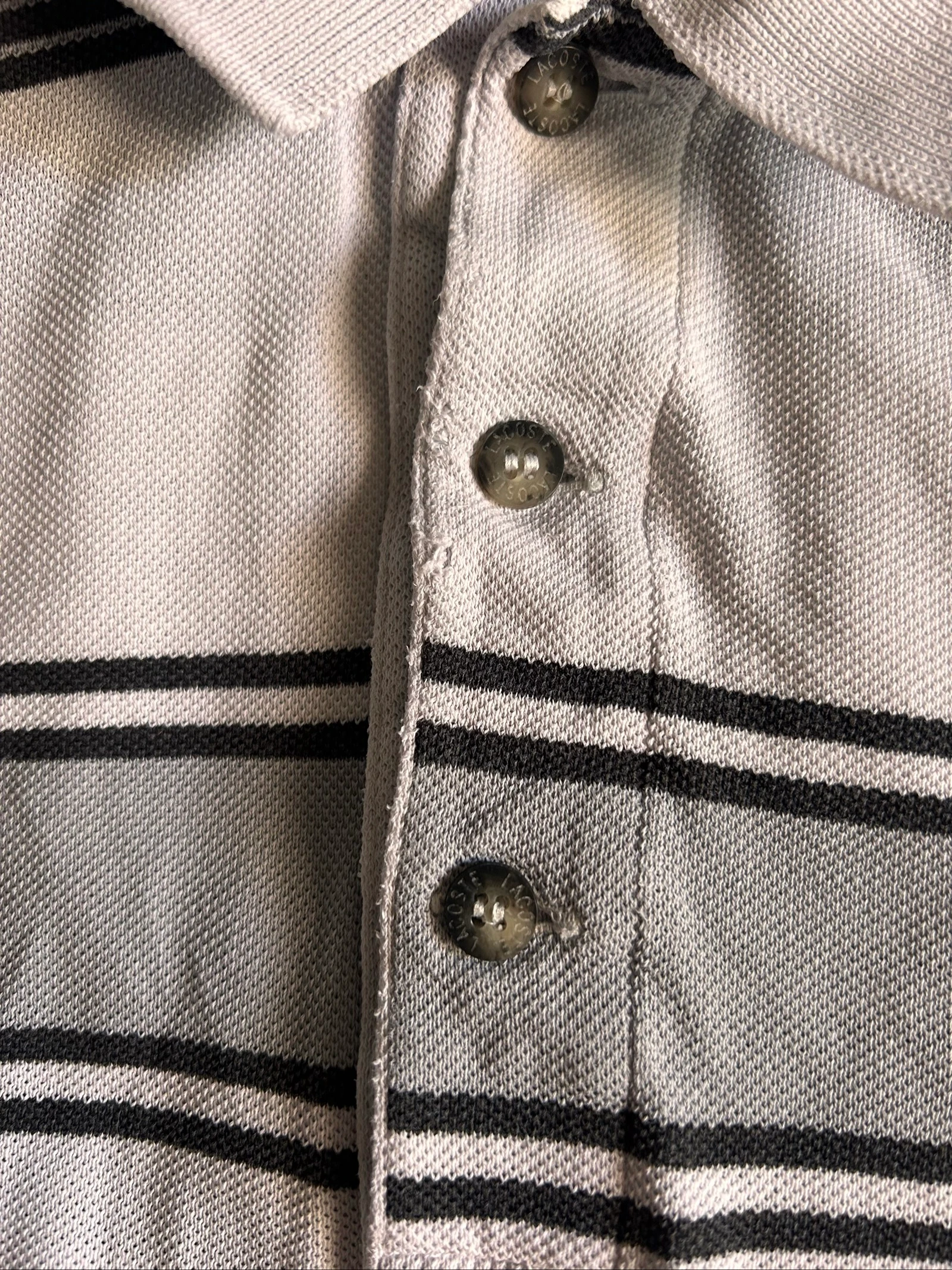 Lacoste long-sleeved striped polo – Size 6 (XL) - Vintage – photo 5